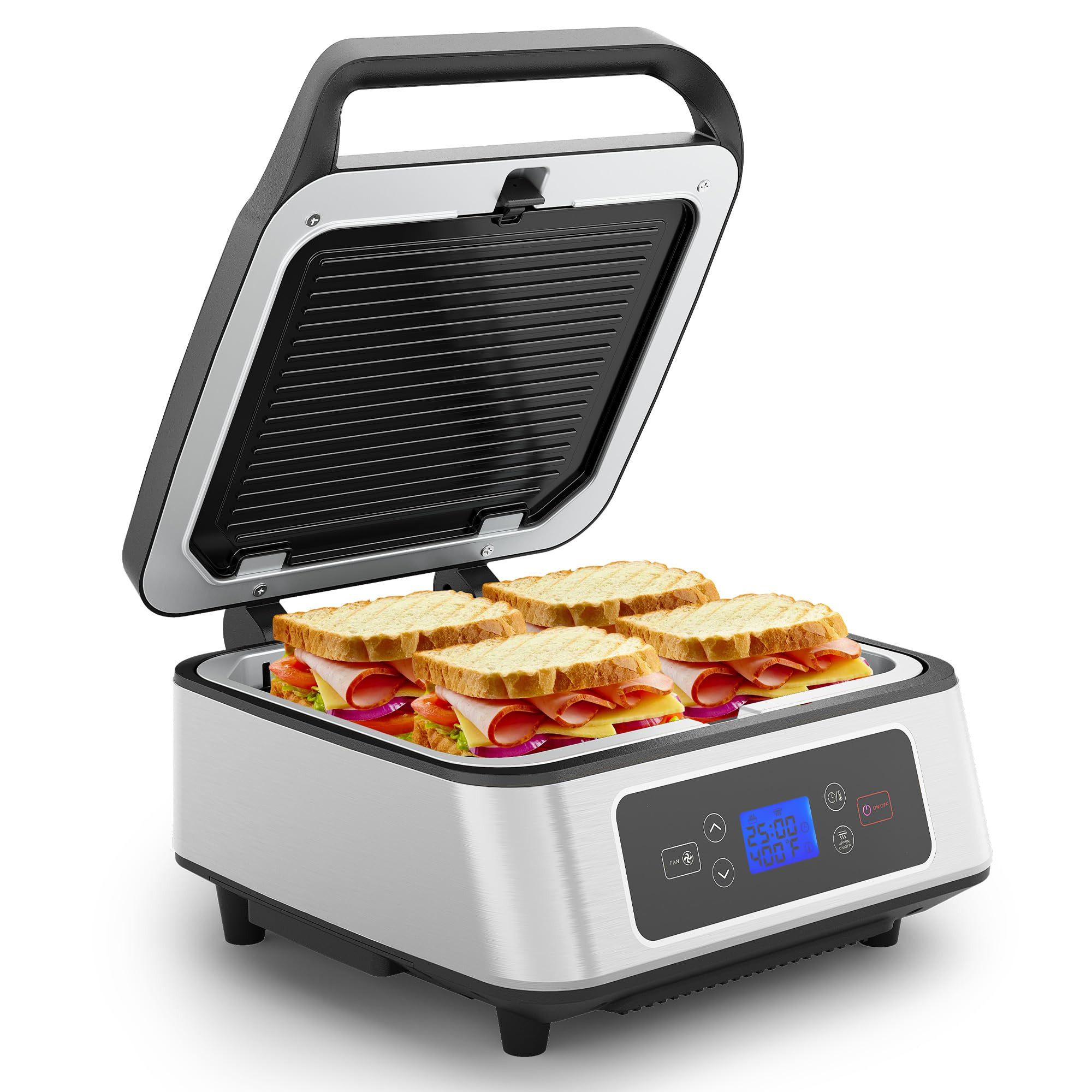 Sandwichera eléctrica Panini Press, parrilla interior sin humo de 1300 W con placas antiadherent... | Amazon (US)