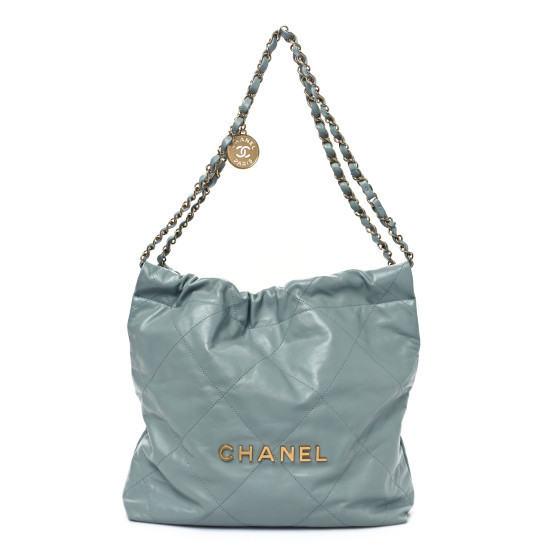 Shiny Calfskin Quilted Small Chanel 22 Grey | FASHIONPHILE (US)