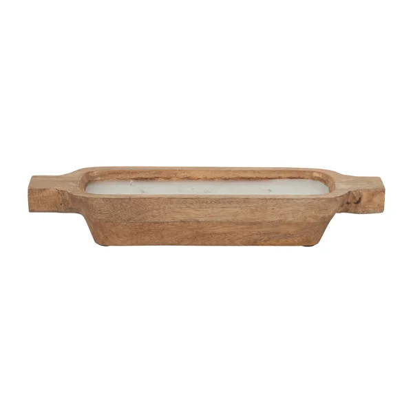 14” Wooden Tray Candle - 15oz Soy Wax Candle in Decorative Brown Mango Wood Display - Decorativ... | Wayfair North America