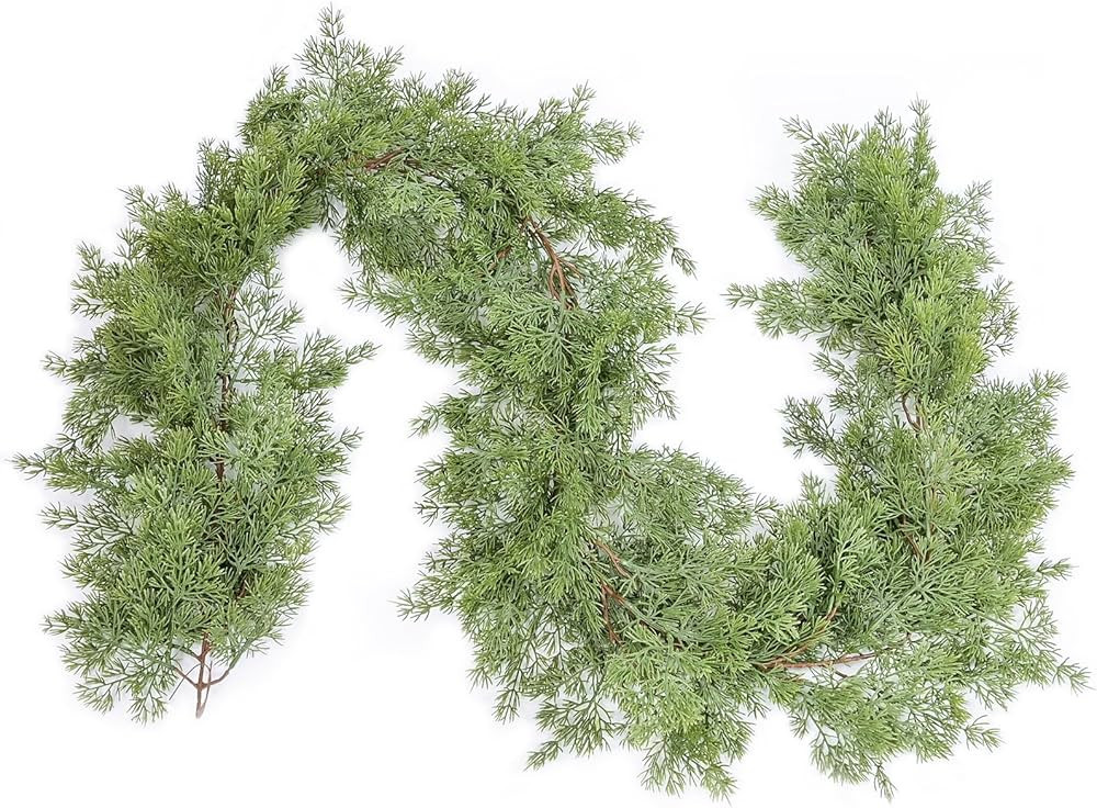 Amazon.com: DearHouse 6.1Ft Pine Christmas Garland, 148 Leaves Winter Artificial Greenery Garland... | Amazon (US)