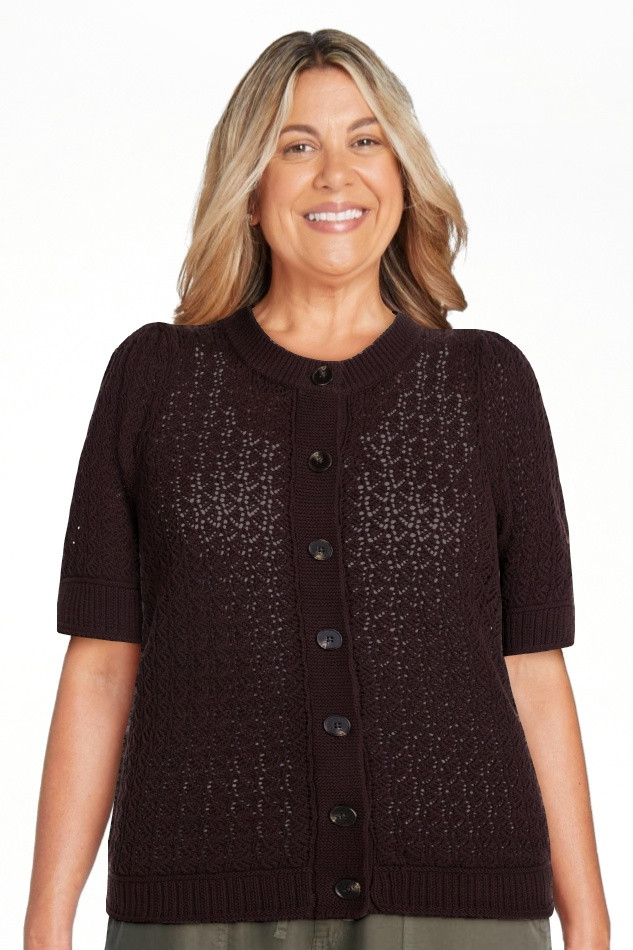 Scenario Women's and Women's Plus Crewneck Cardigan with Short Sleeves, Lightweight, Sizes XS-4X | Walmart (US)