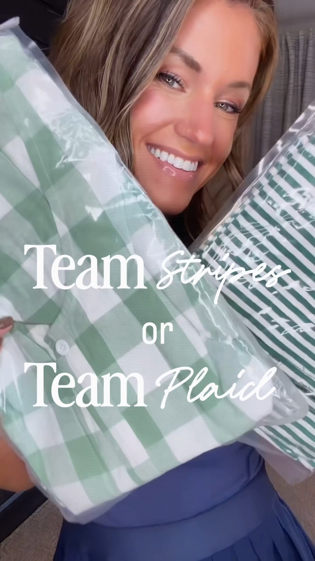 Do you lean toward stripes or plaid?! Loving both of these new 2 piece sets from Amazon. 
Wearing medium in both.

#LTKSeasonal #LTKOver40 #LTKootd