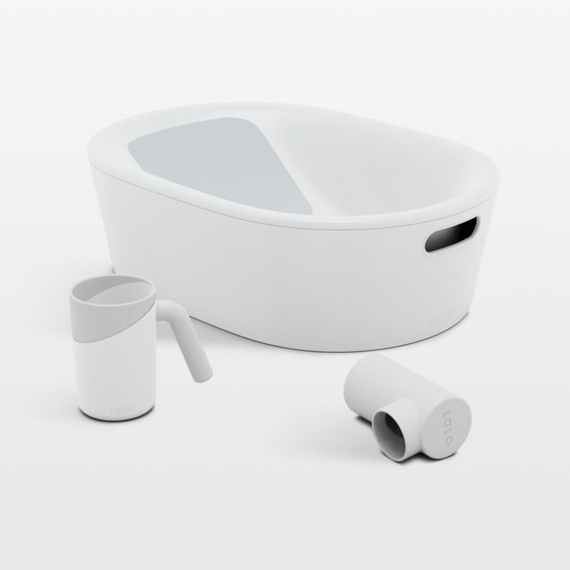 Lalo Baby Bathtime Coconut White Starter Set | Crate & Kids | Crate & Barrel