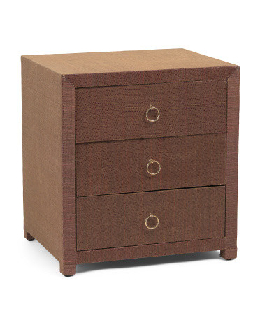 18x22 Quinn 3 Drawer Raffia Table | TJ Maxx