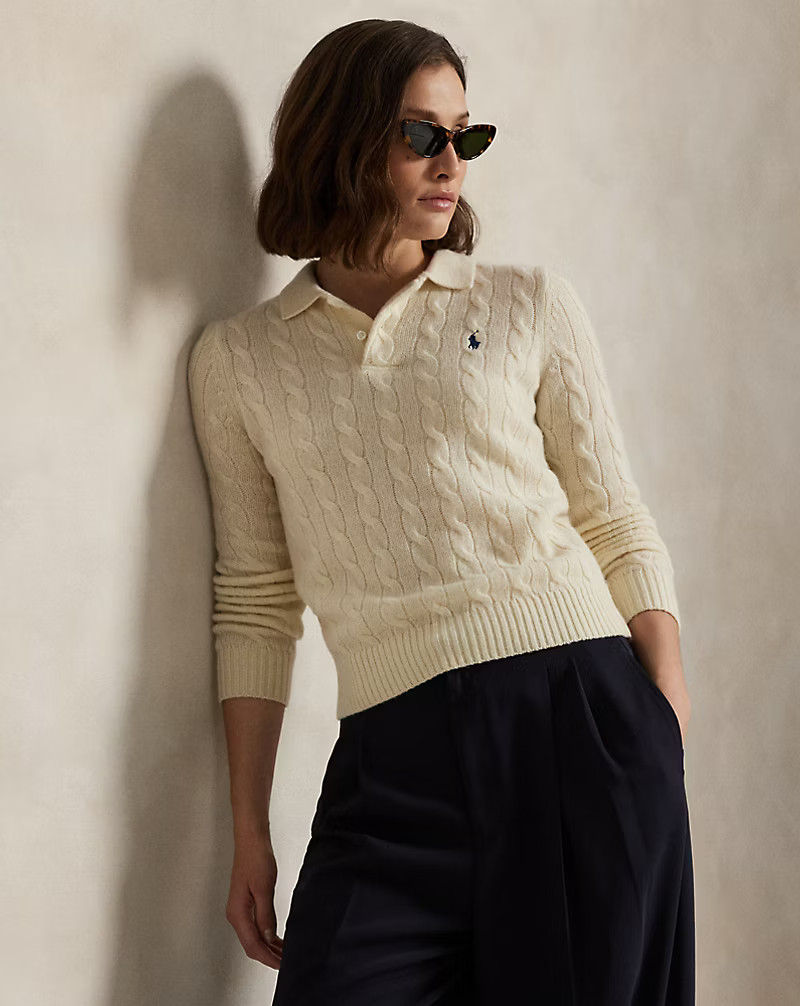Cable-Knit Wool-Cashmere Polo Jumper | Ralph Lauren (UK)