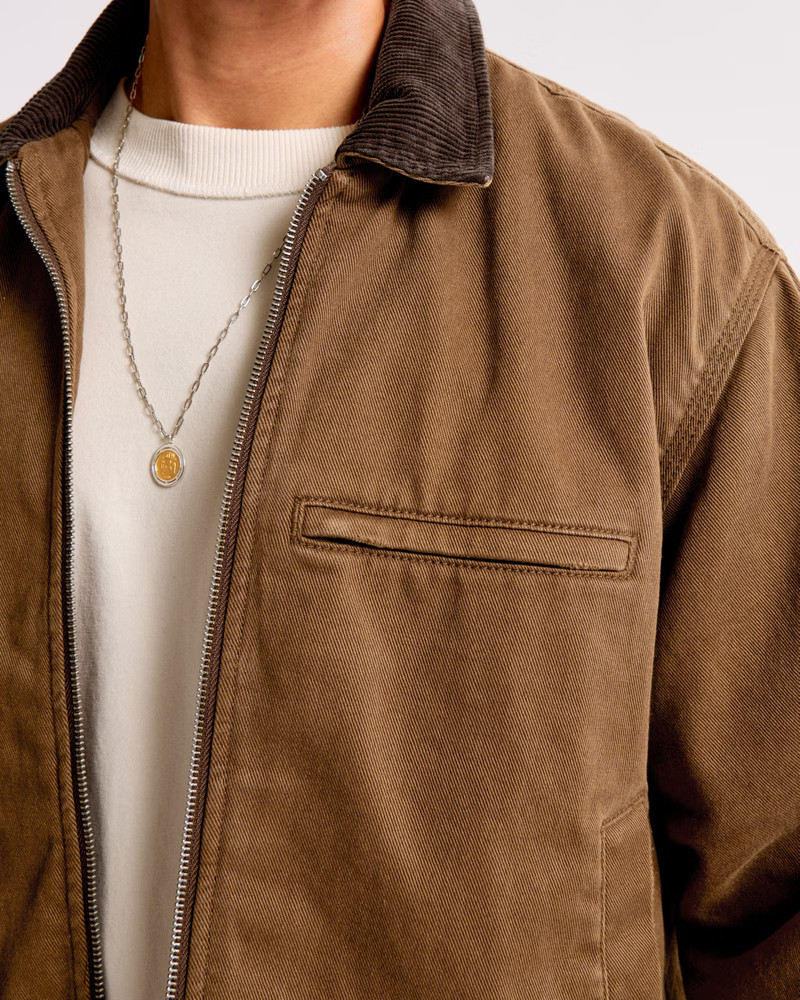 Cropped Zip Workwear Jacket | Abercrombie & Fitch (US)