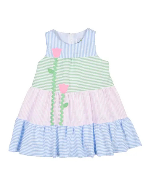 Florence Eiseman Seersucker Dress With Tulips in Multi at Nordstrom, Size 4 | Nordstrom