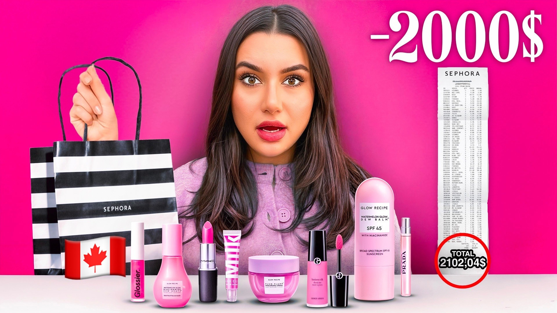 J’ai acheté que des produits rose chez Sephora (liens canada) 