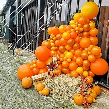 PartyWoo Tangerine Orange Balloons, 127 pcs Dark Orange Balloons Different Sizes Pack of 36 Inch ... | Amazon (US)