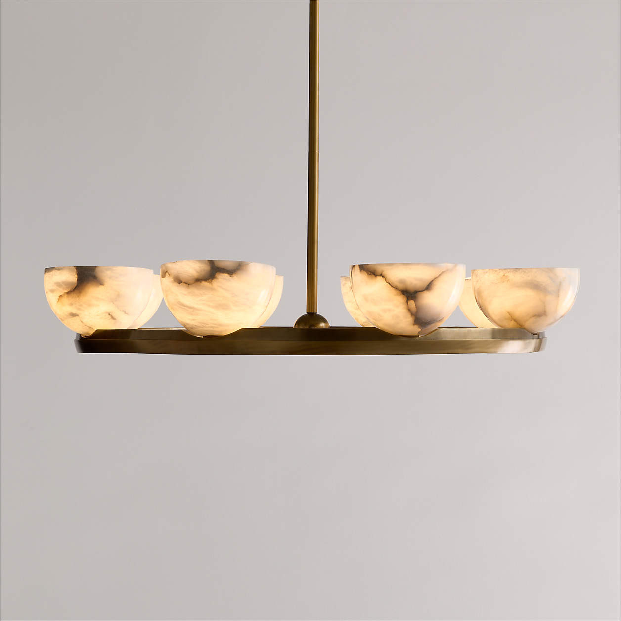 Ando Alabaster and Brass Chandelier Light 35" | Crate & Barrel | Crate & Barrel