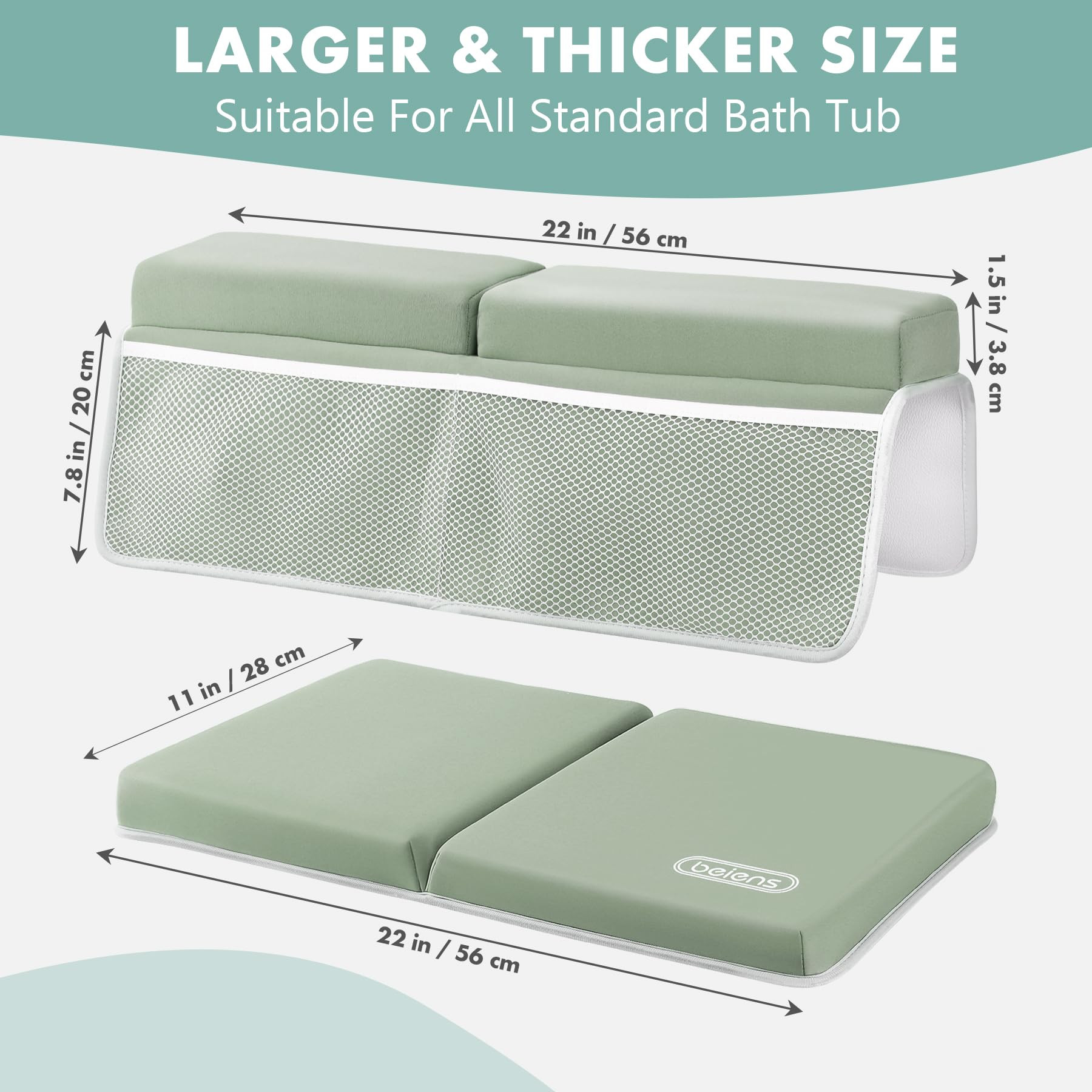 beiens Bath Kneeler and Elbow Rest Pad Set - 1.5'' Comfortable Thick Baby Bath Kneeler Pads, Quic... | Amazon (US)