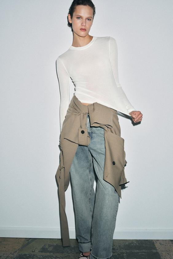 FINE KNIT SEMI-SHEER TOP | Zara UK