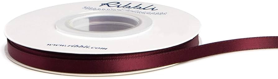 Ribbli Double Faced Burgundy Satin Ribbon,1/4” x Continuous 25 Yards,Use for Bows Bouquet,Gift ... | Amazon (US)