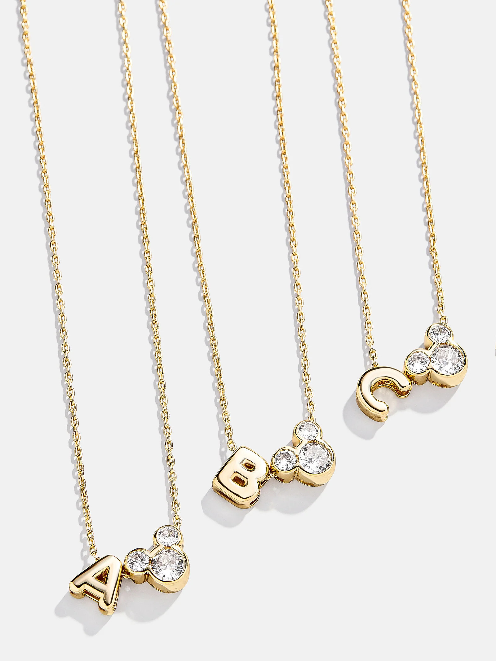 Disney Mickey Mouse Initial Necklace - Gold/Pavé | BaubleBar