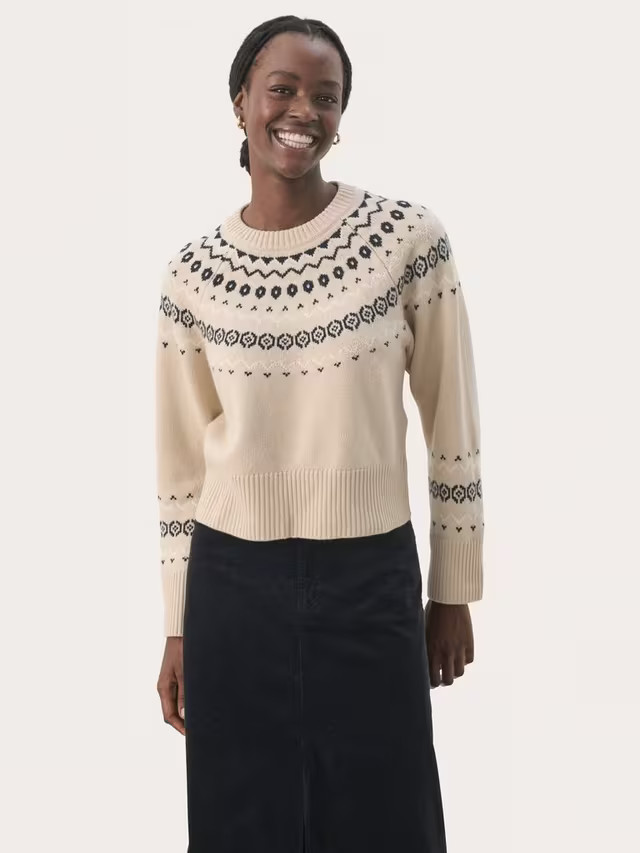 Part Two Laney Argyle Wool Blend Jumper, French Oak | John Lewis (UK)