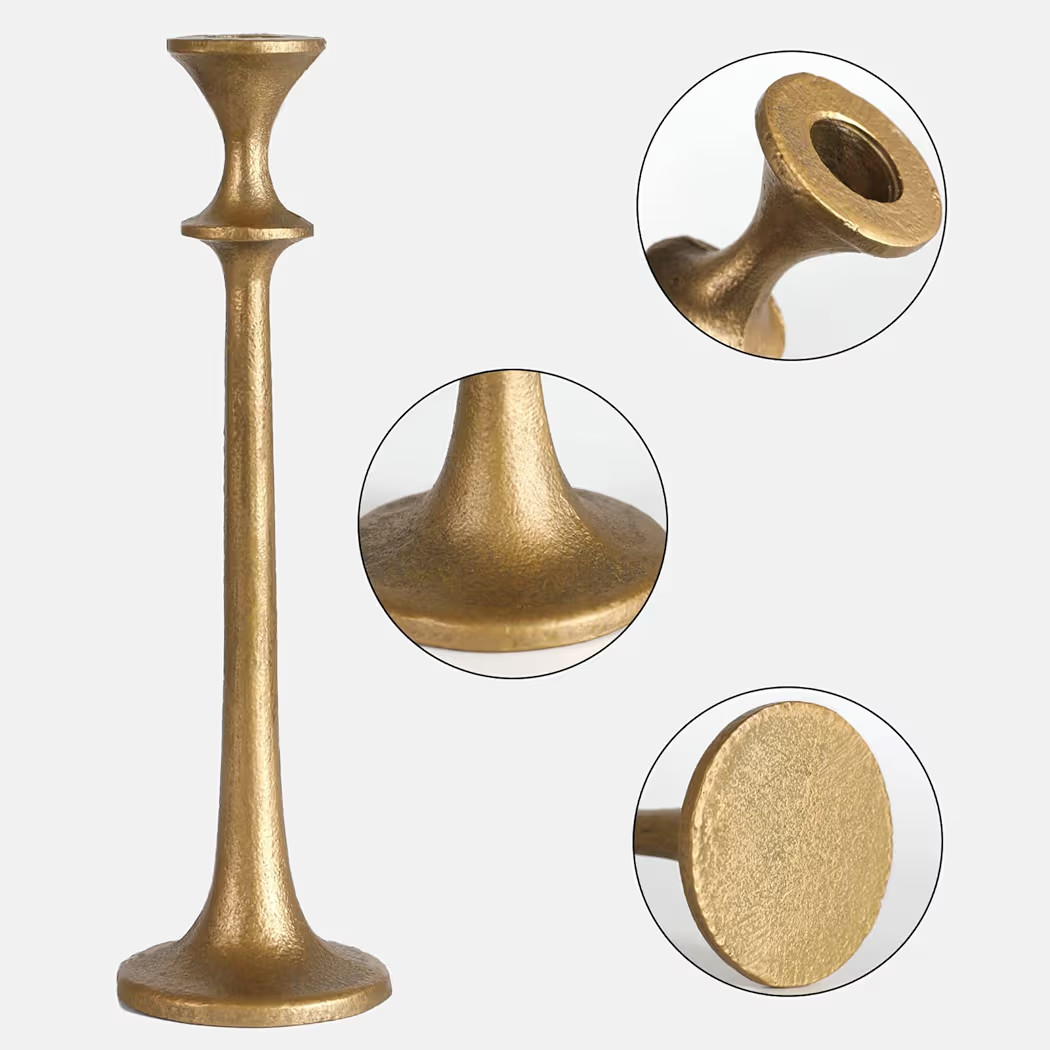 Iron Taper Candle Holder - Set of 3 Decorative Candle Stand - Candlestick Holder for Wedding, Din... | Amazon (US)