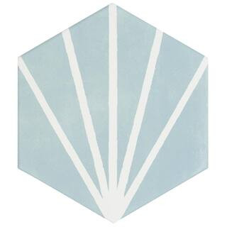 Ivy Hill Tile Eclipse Ray Turquoise 7.79 in. x 0.59 in. Matte Porcelain Floor and Wall Tile Sampl... | The Home Depot
