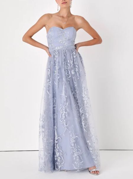 Shop wedding guest dresses! The Andria Slate Blue Embroidered Strapless Maxi Dress is under $120.

Keywords: Party dress, spring dress, maxi dress, party dresses, maxi dress, strapless dress, Easter dress, wedding guest, wedding guest dress, garden party, day date, cocktail dress, gala dress, formal dress, formal party dress, floral print dress, tulle dress

#LTKGala 

#LTKparties #LTKwedding
