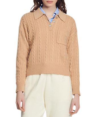 Cropped Cable-Knit Sweater | Bloomingdale's (US)