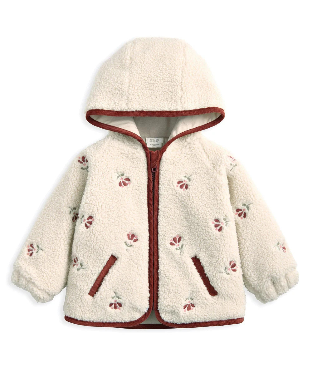 Hooded Borg Jacket - Cream | Mamas & Papas