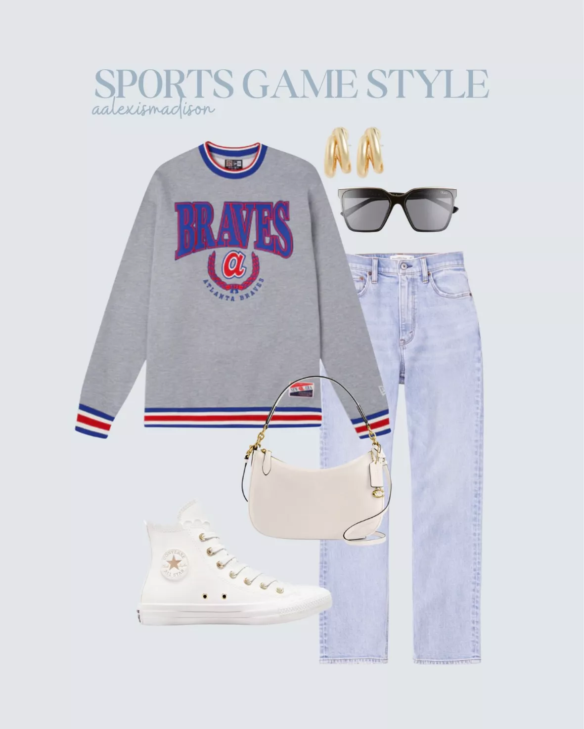 Baseball Game Outfits  Atlanta braves outfit, Braves game outfit