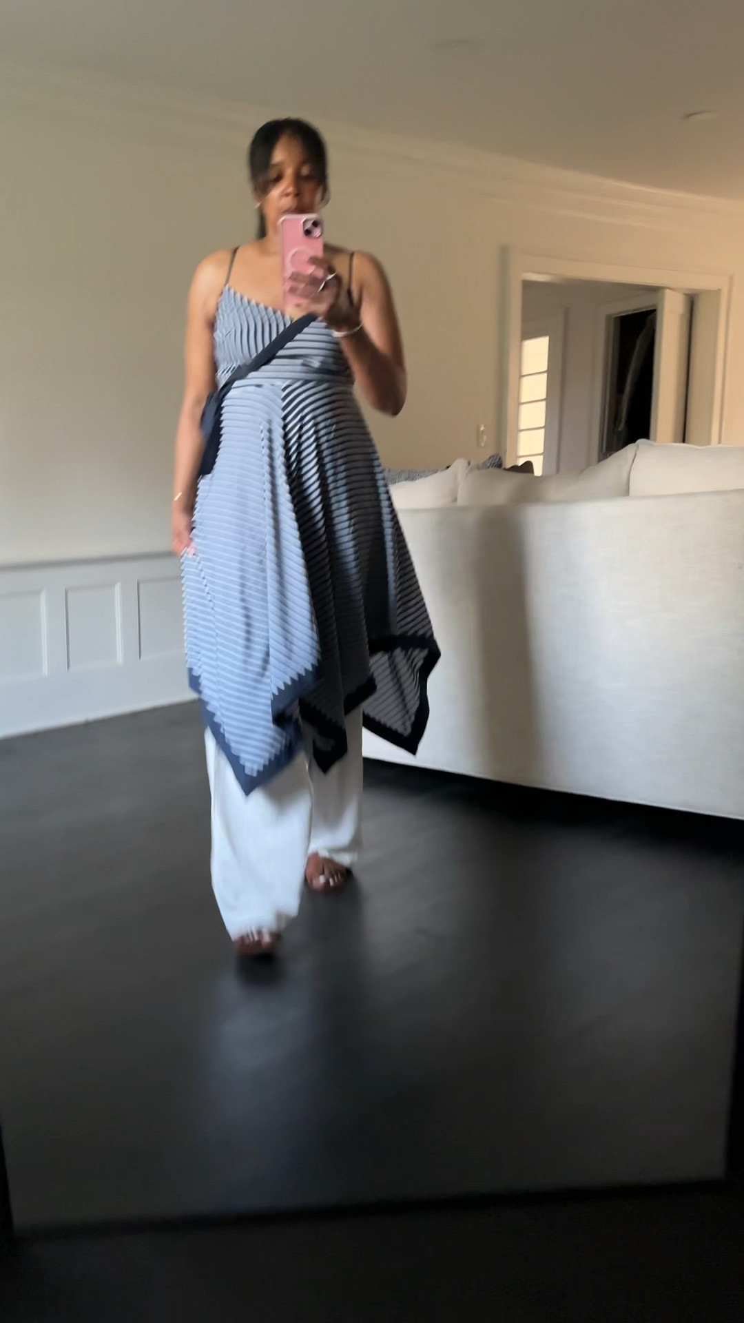 Summer outfit graduation outfit handkerchief dress over linen pants #style #fashion #dresses #graduation #nyc #workwear #linen 

#LTKWorkwear #LTKootd #LTKOver40