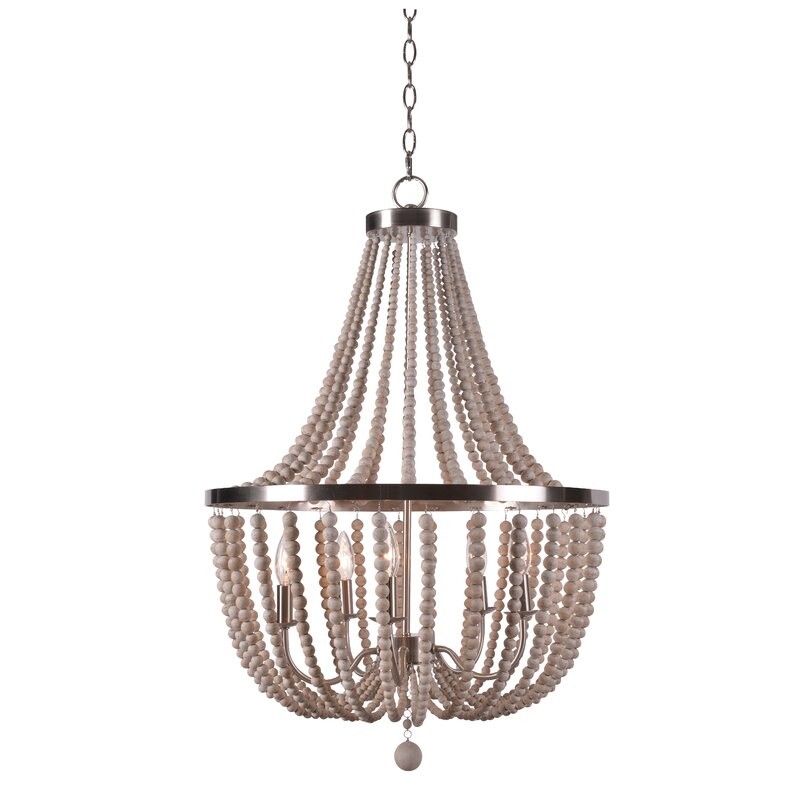 Tilden Wood Bead 5-Light Empire Chandelier | Wayfair North America