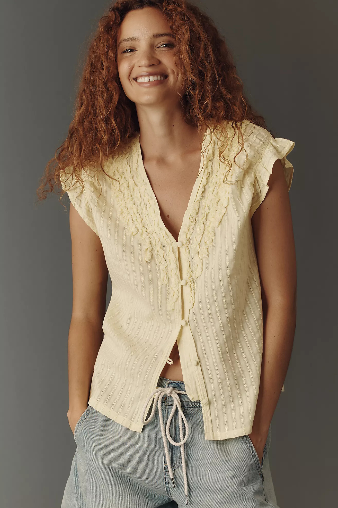 Pilcro Cinched Wedge Top | Anthropologie (US)