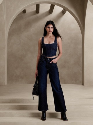 Agatha Denim Bustier Top | Banana Republic (US)