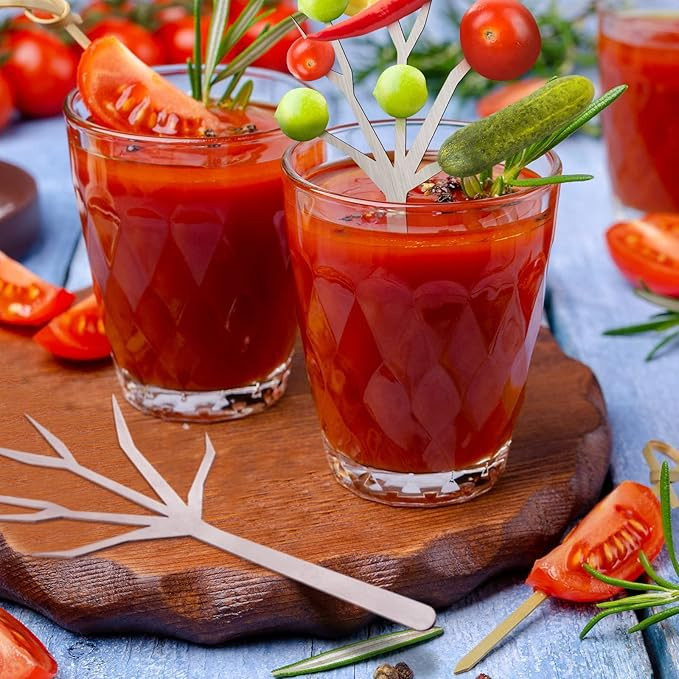 Baderke 4 pcs Bloody Mary Tree Branches Skewers Stainless Steel Cocktail Picks Bloody Mary Garnis... | Amazon (US)