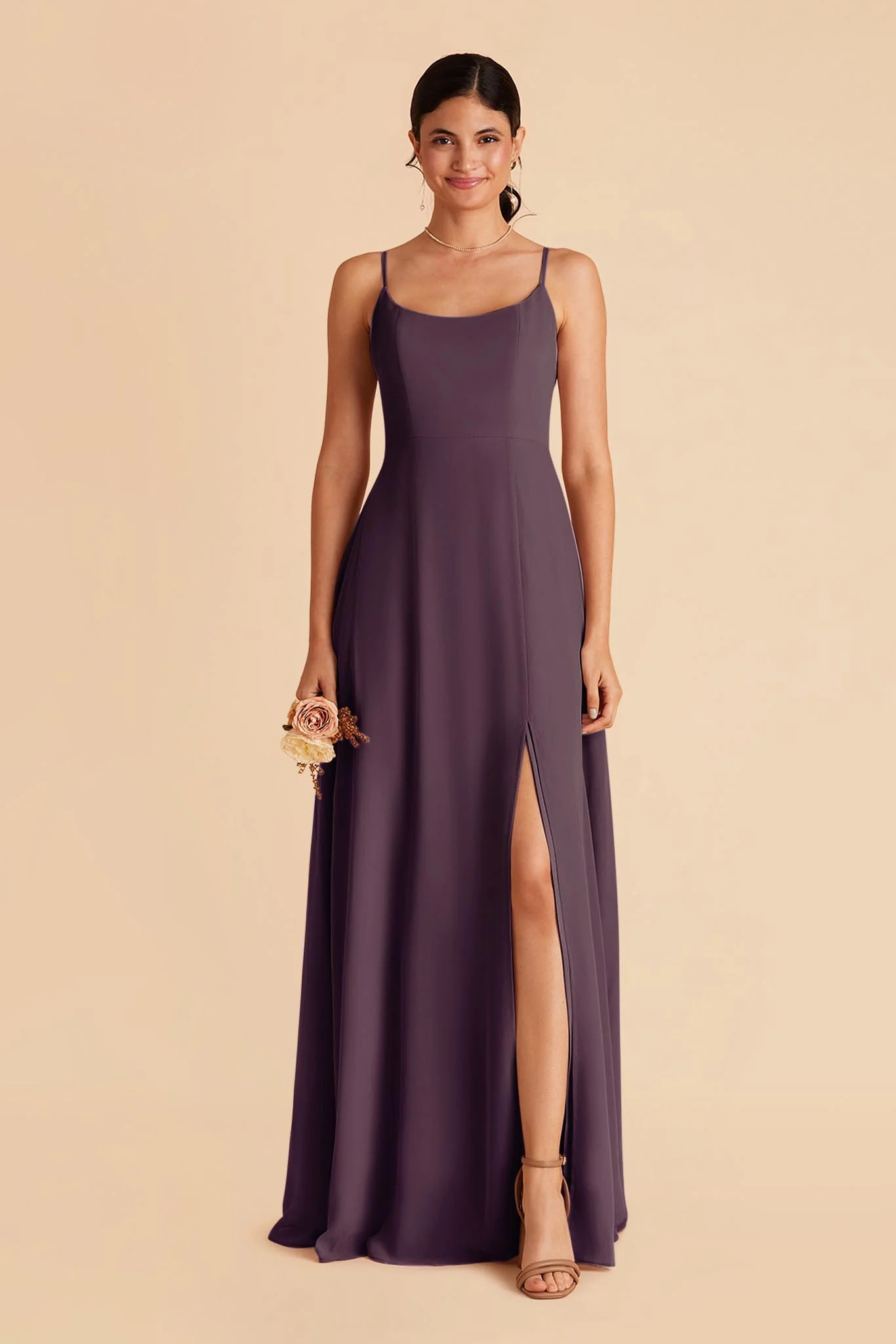 Amy Chiffon Dress - Plum | Birdy Grey