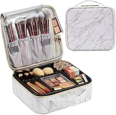 Stagiant Marble Makeup Bag Large Travel Makeup Organizer Bag Train Case Cosmetic Bag PU Leather M... | Amazon (US)