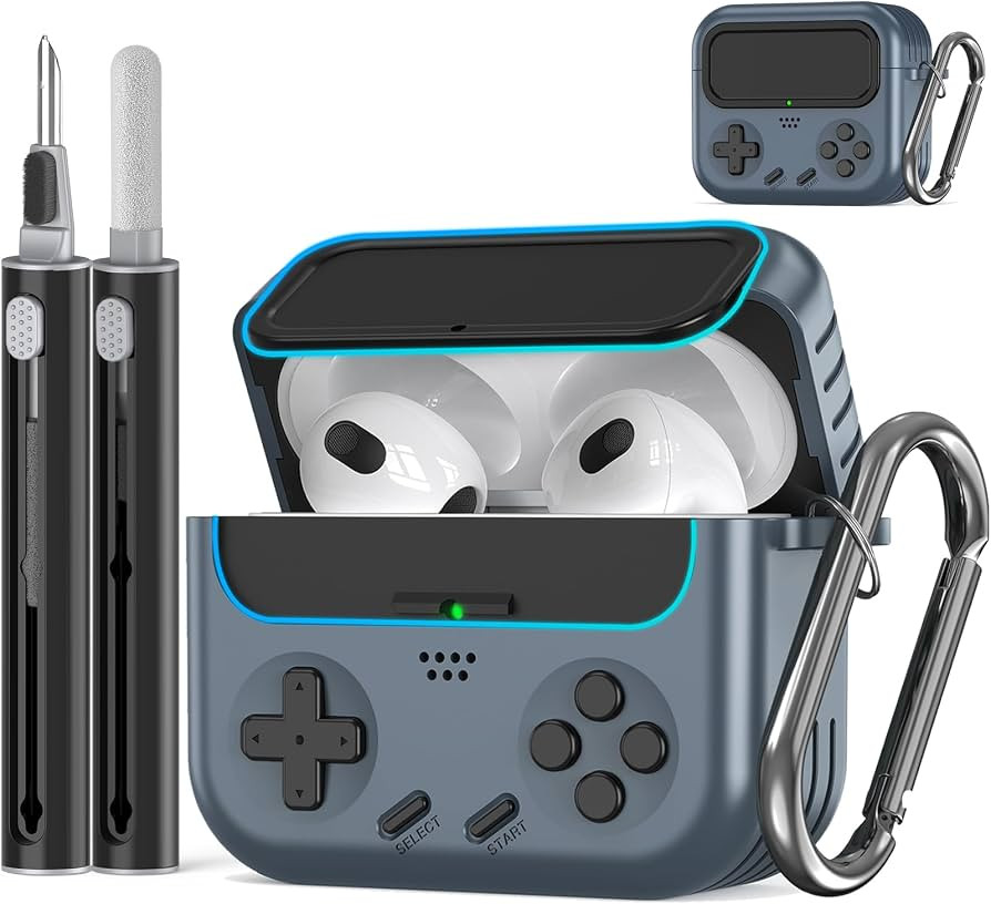 Inesore for Airpods 3rd Generation Case with Safety Lock and Cleaner Kit,Classic Handheld Game Co... | Amazon (US)