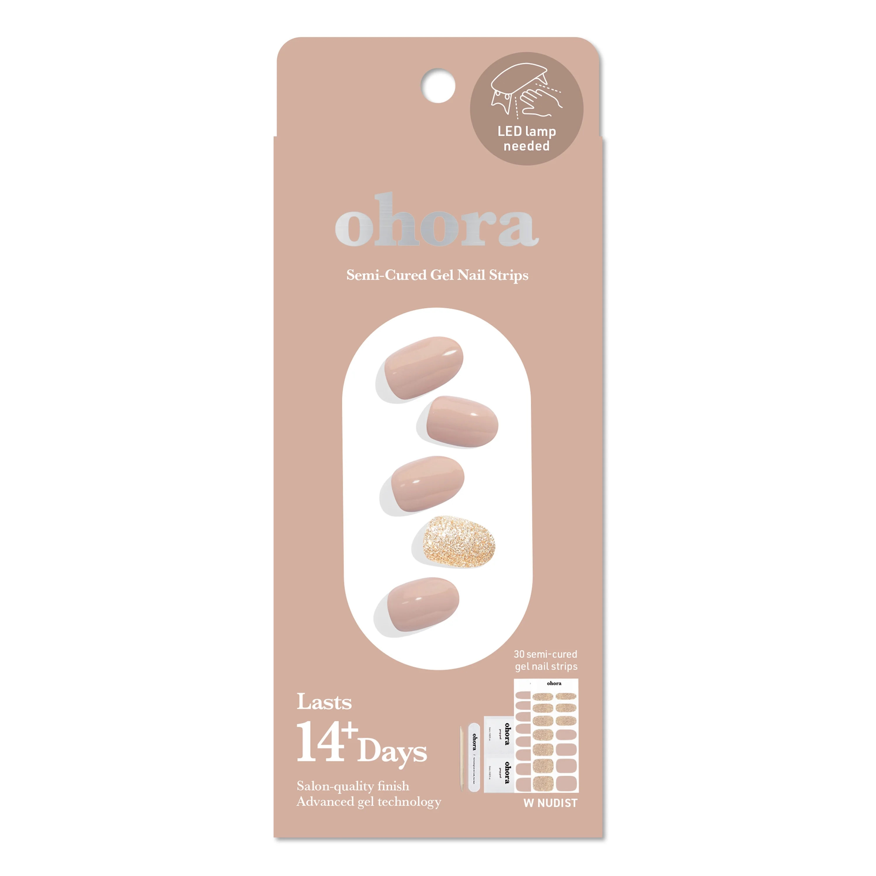 Ohora Semi-Cured Gel Nail Kit, Nudist, 30 Count | Walmart (US)