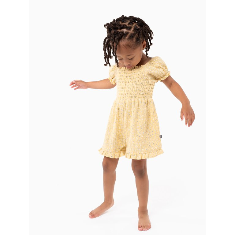 Modern Moments by Gerber Toddler Girl Romper with Puff Sleeves, Sizes 12M-5T | Walmart (US)