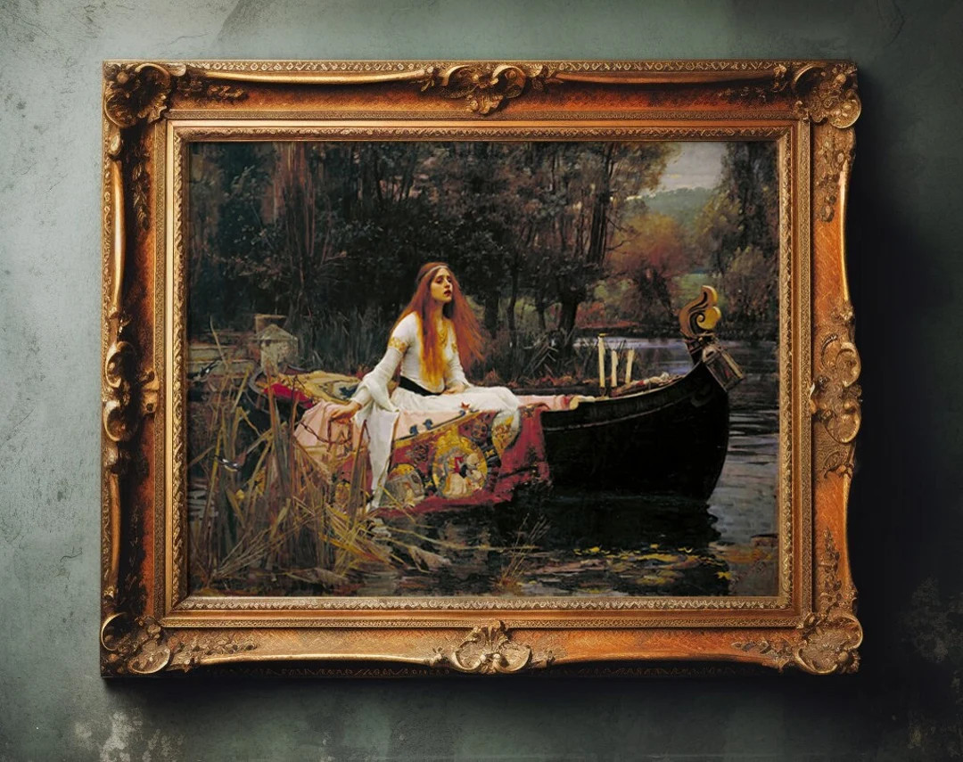 Rolled Fine Art Print, the Lady of Shallot 1888, Vintage Oil Painting, John William Waterhouse, D... | Etsy (US)