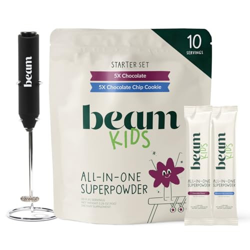 Beam Kids All in One Superfood Powder, Nutritional Shake, Organic Greens, Probiotics, Vitamins, Immune Support, Gut Health, Superfood, Nutrition for Children, No Artificial Sweeteners, Starter Set | Amazon (US)