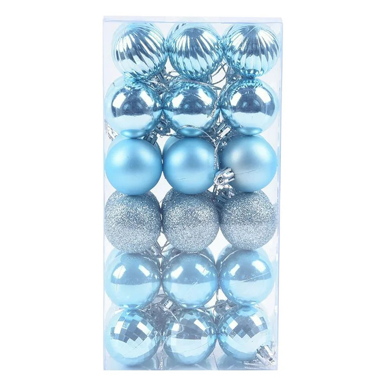 Oiangi Shatterproof Light blue PVC Christmas Ball Ornaments, 36 Count (4.60") | Walmart (US)