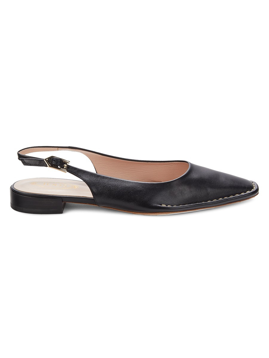 Tod's Women's Leather Slingback Flats - Nero - Size 37.5 (7.5) | Saks Fifth Avenue OFF 5TH