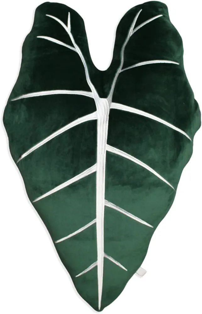 Frydek Alocasia Forest Green Leaf Throw Pillow, Decorative, Bed, Flower, Decorative, Cute Leaf Pi... | Amazon (US)