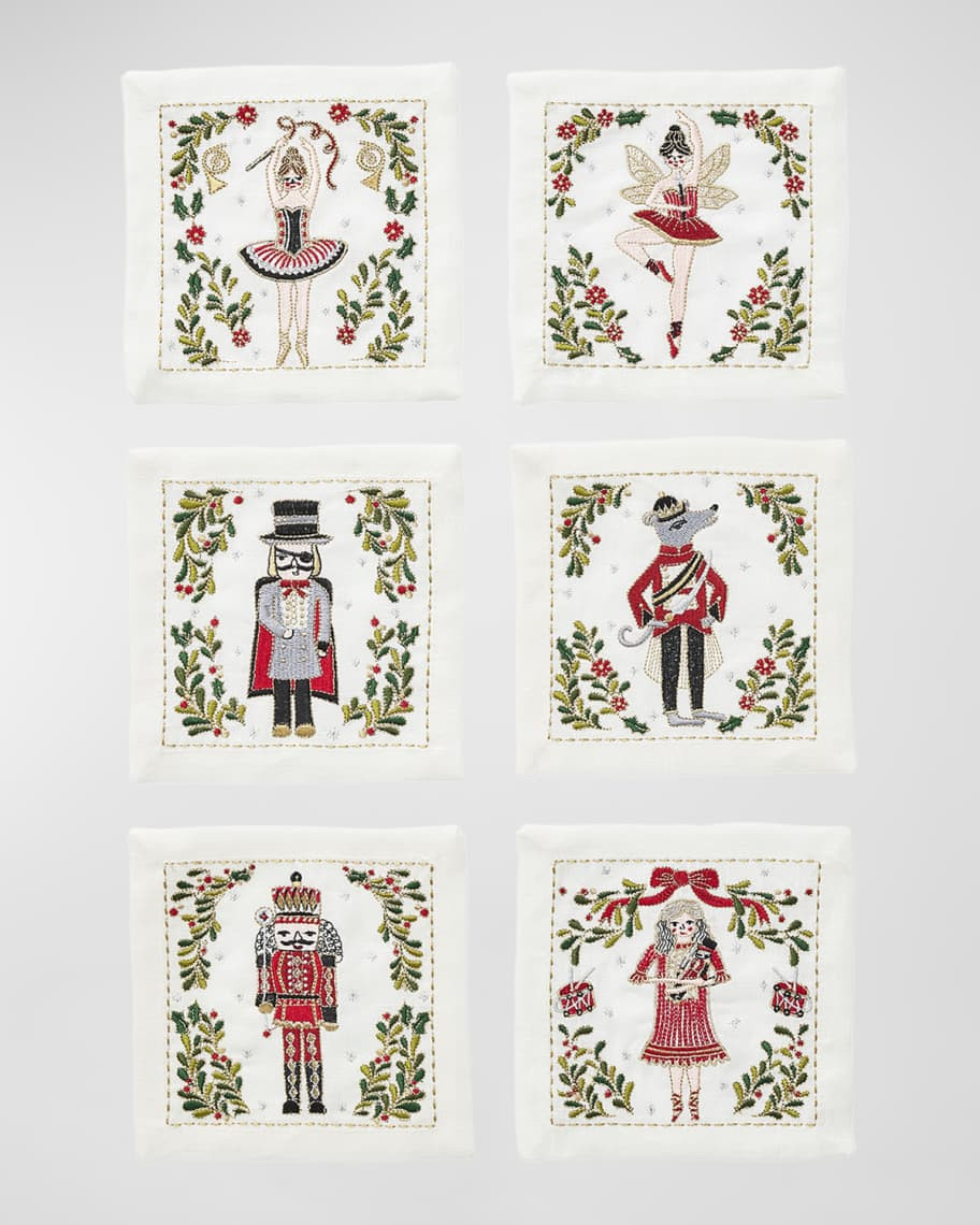 Kim Seybert Nutcrackers Cocktail Napkins, Set of 6 | Horchow
