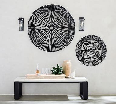 Handwoven Willow Wheel Wall Art - Black | Pottery Barn (US)