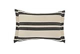 LR Home Double Striped Lumbar Fringe Pillow, 16" x 24", Gray/White | Amazon (US)