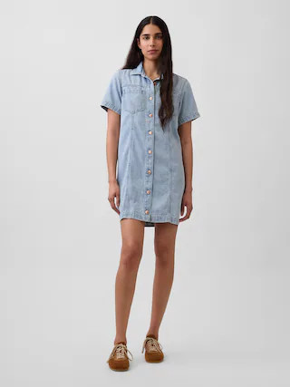 UltraSoft Denim Mini Shirtdress | Gap (US)