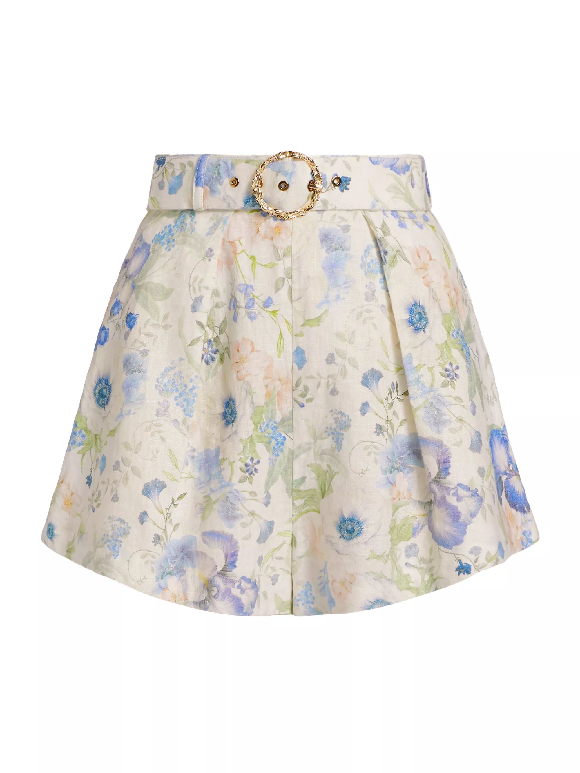 Natura Linen Floral Belted Shorts | Saks Fifth Avenue