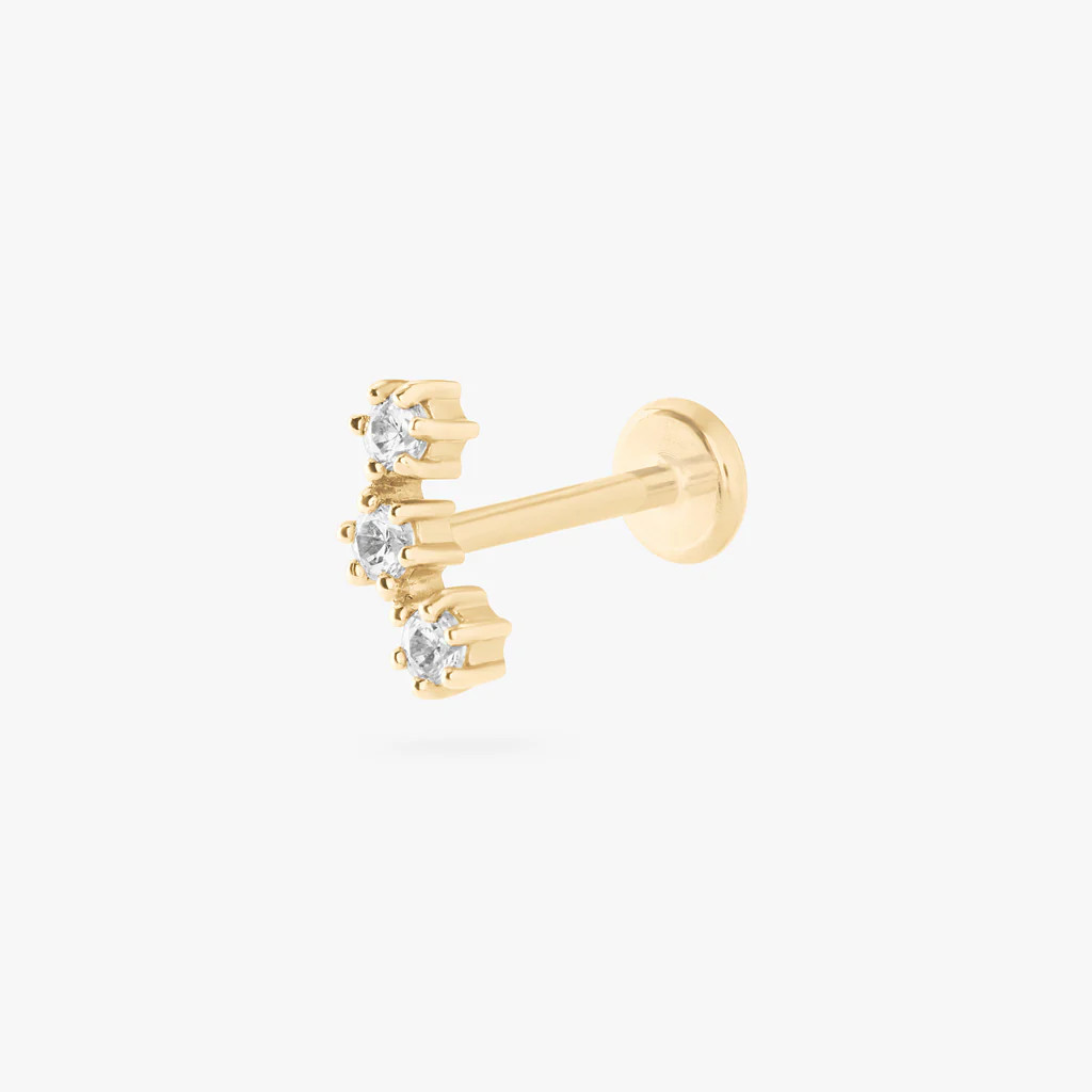 14K CZ Cluster Flatback Stud | Studs