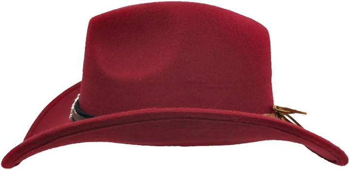 Men & Women's Fur Felt Cowboy Hat Wide Brim Western Outback | Amazon (US)