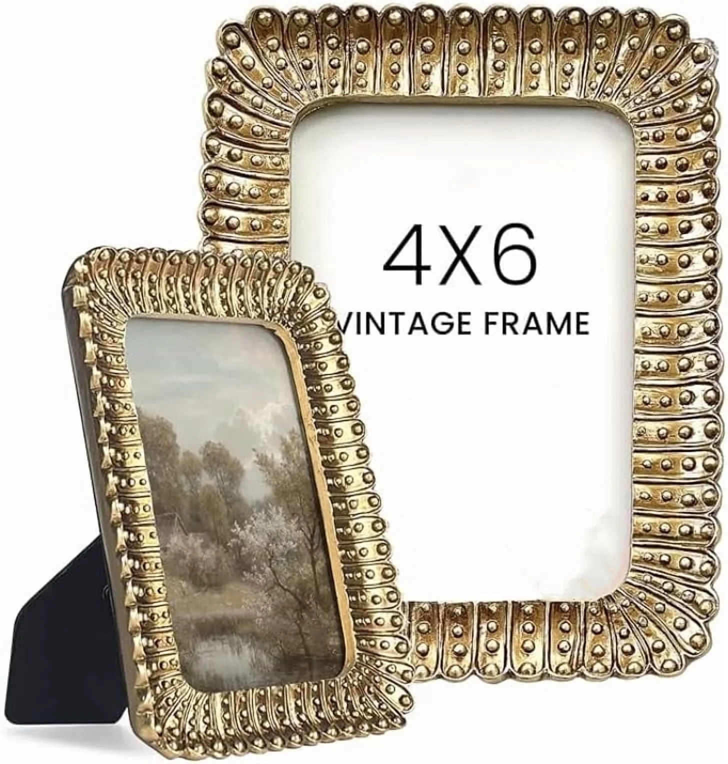 Vintage 4x6 Picture Frame Gold - Small Gold Frames 4x6, Unique Antique Picture Frames 4x 6, Mini ... | Walmart (US)
