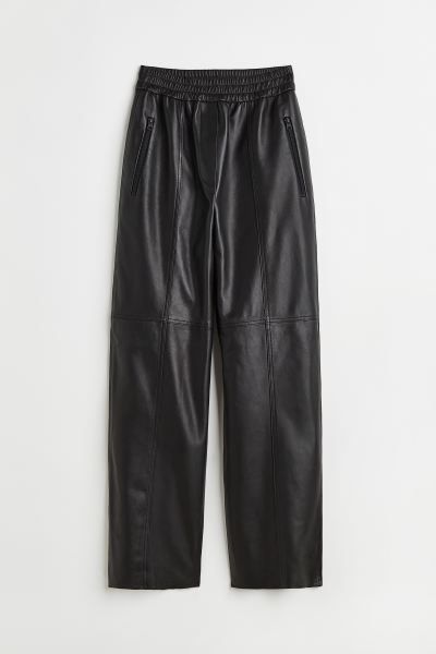 Leather trousers - Black - Ladies | H&M GB | H&M (UK, MY, IN, SG, PH, TW, HK)