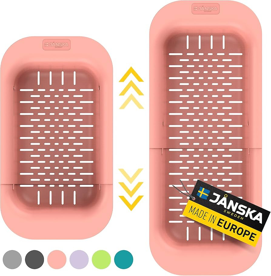 Janska by Mueller 3-in-1 Adjustable Over The Sink Colander, Kitchen Sink Drain Basket Strainer, R... | Amazon (US)